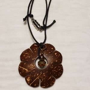 Vintage Coconut Petal Shaped with Beads Necklace